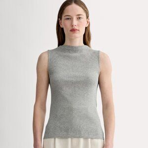 Everlane Luxe Rib Funnel Neck Tank Top in XS 2fer (in Heather Grey and Parsnip)